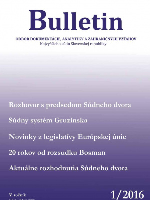 Bulletin, 2016, V. ročník, č. 1